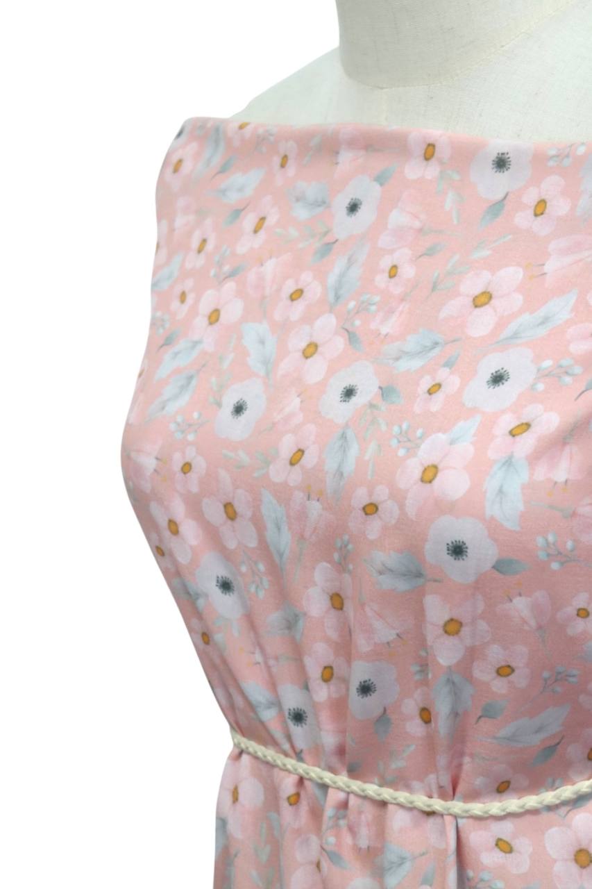 Elegant Peach Floral
Feather Poly by the half yard