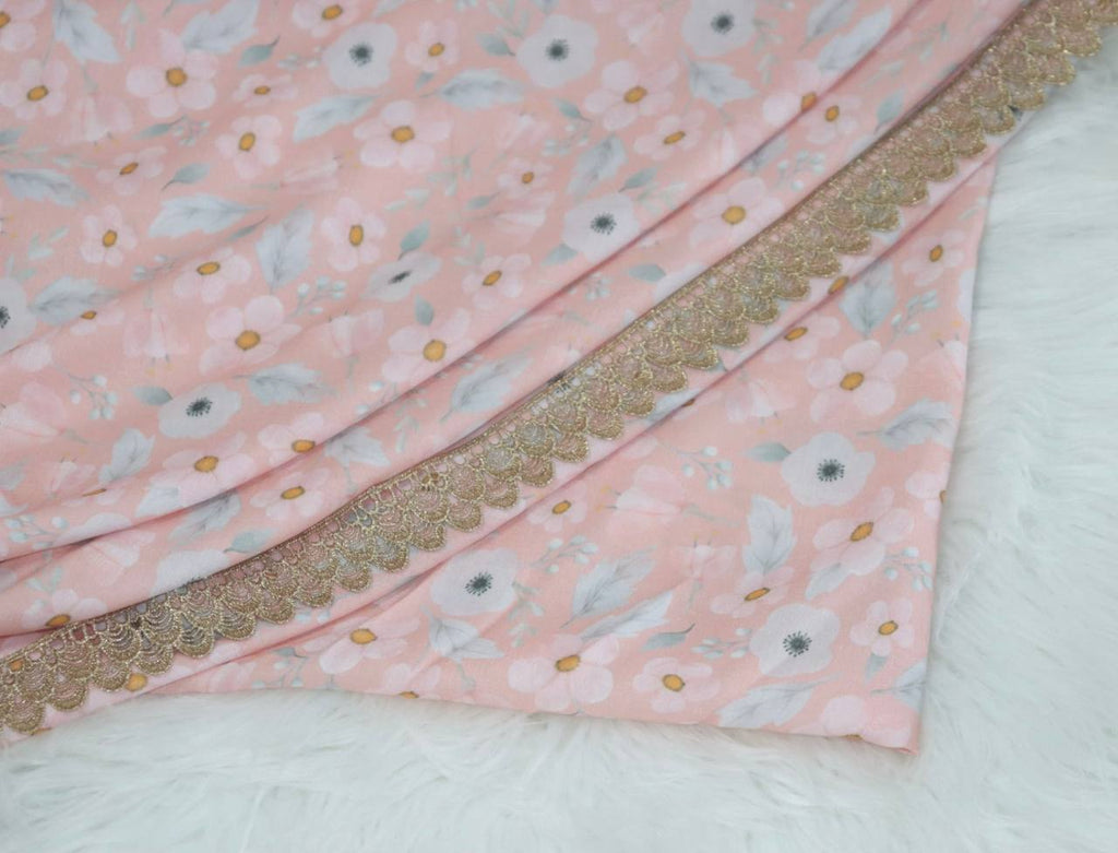 Elegant Peach Floral
Feather Poly by the half yard