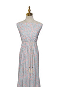Elegant Aqua Floral Swiss Dot Knit by the half yard
