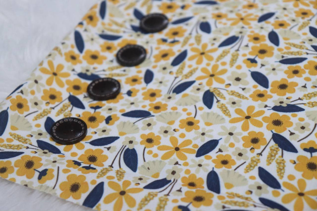 Busy Blue Gold Floral
Poly Crepe Stretch by the half yard