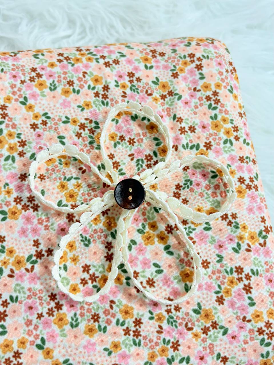 Modern Ditsy Floral Narrow Rib Knit                                                                         and Double Brushed by the half yard