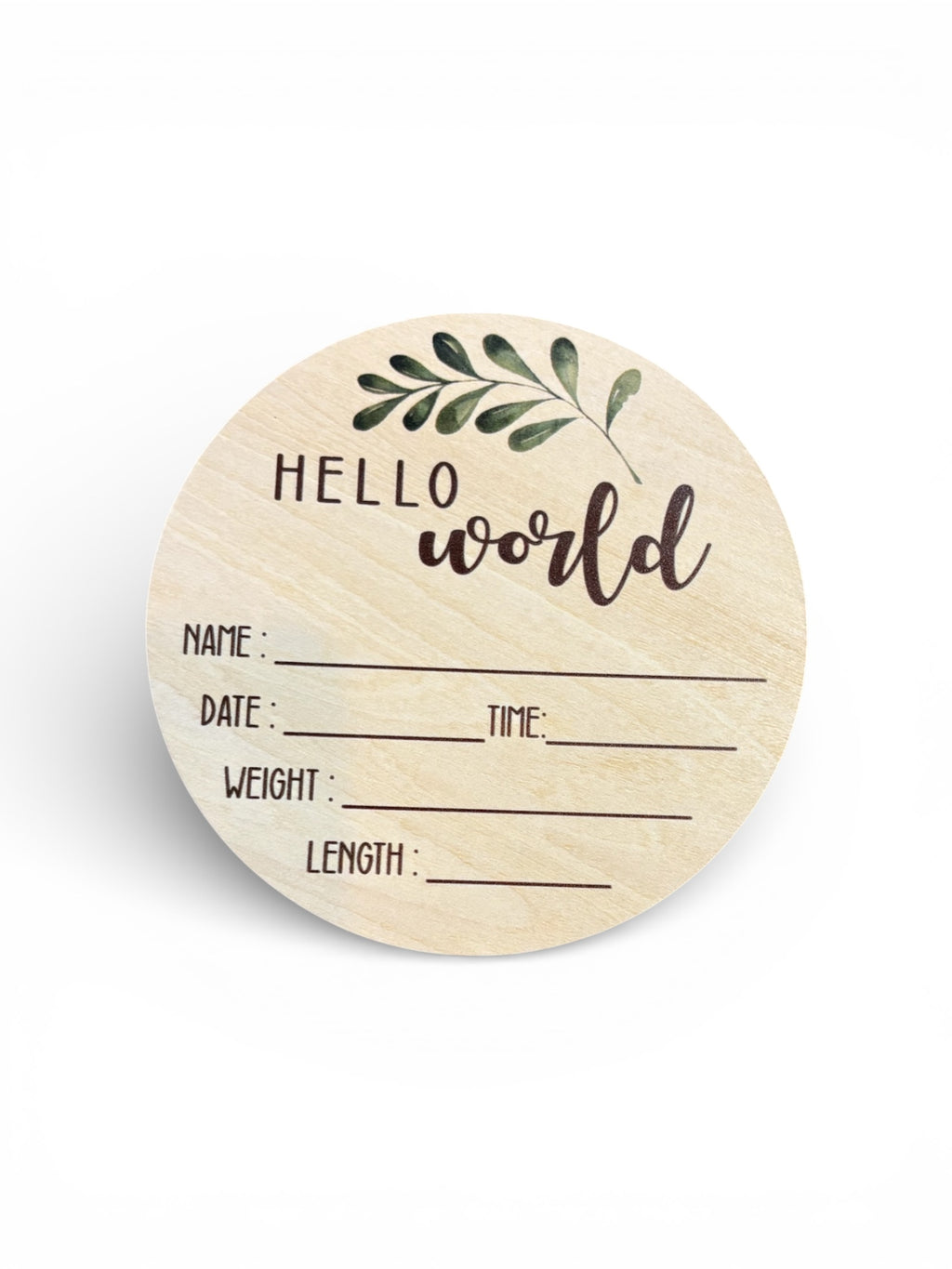 6in Double sided wooden Birth stat