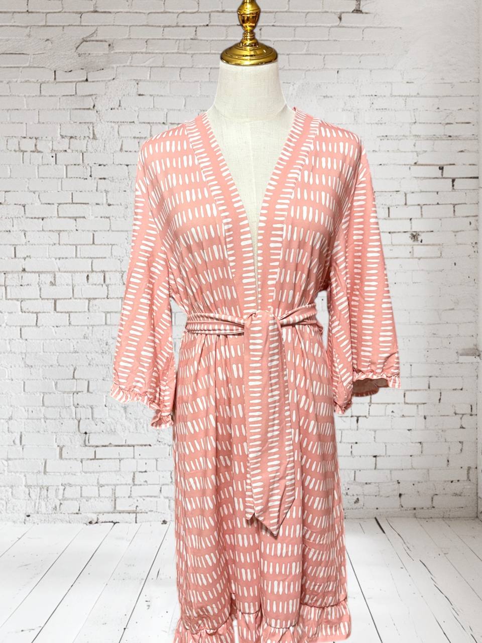Large cotton spandex handmade robe ￼